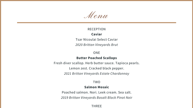 Image: Brittan Vineyards Wine Dinner at L&rsquo;Ostrica