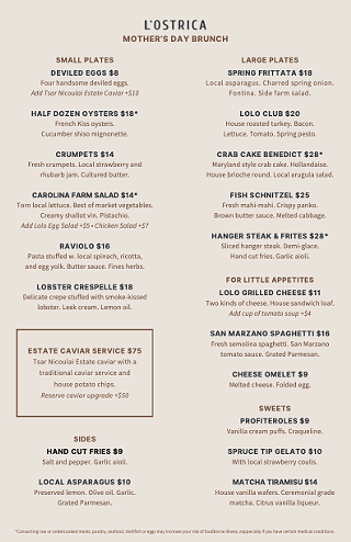 Image: Mother's Day at L'Ostrica